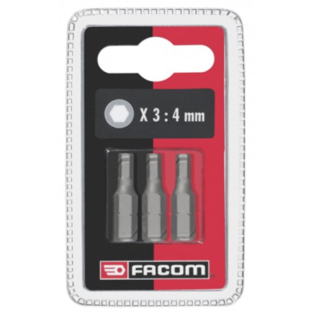 Jeu de 3 embouts vissage 4mm standard série 1 - pour vis 6 pans creux Facom EH104.J3