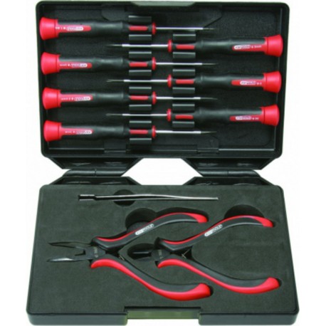 Coffret de pinces et tournevis électroniques, 10 pièces - KS Tools 500.7180
