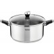 Tefal Faitout induction EMOTION inox 24cm + CV verre