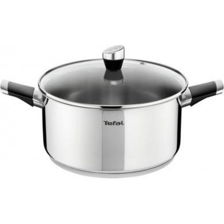 Tefal Faitout induction EMOTION inox 24cm + CV verre