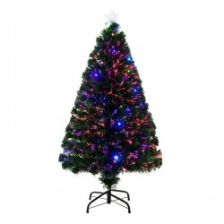 Sapin de Noël artificiel lumineux LED multicolore 130 branches 120cm