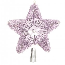 Cimier de Sapin de Noël Rose 23cm