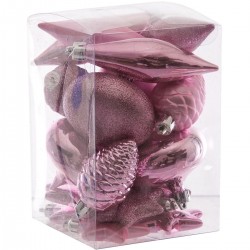 Kit de décoration pour Sapin de Noël Rose 20 pièces