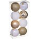 Kit de décoration pour Sapin de Noël Doré et Blanc 8 pièces