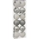 Kit de décoration pour Sapin de Noël Argent et Blanc 12 pièces