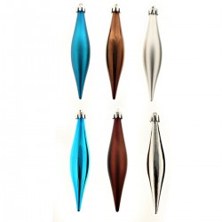 Kit de décoration pour Sapin de Noël Turquoise Chocolat et Argent 6 pièces