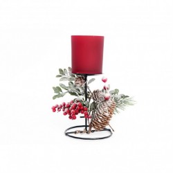 Bougeoir Traditionnel de Noël Forest Natural - Bougie - Rouge
