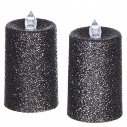 Féerie Lights Décoration de Table de Noël - Double Bougies LED - Anthracite (lot de 6)
