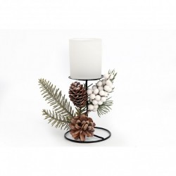 Bougeoir Traditionnel de Noël Forest Natural - Bougie - Blanc (lot de 3)
