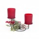 Bougeoir Traditionnel de Noël Forest Natural - Double Bougies - Rouge (lot de 6)