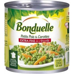 Bonduelle Petits Pois & Carottes Extra Fins à l’Etuvée 400g (lot de 10)