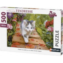 Puzzle Chaton au jardin
