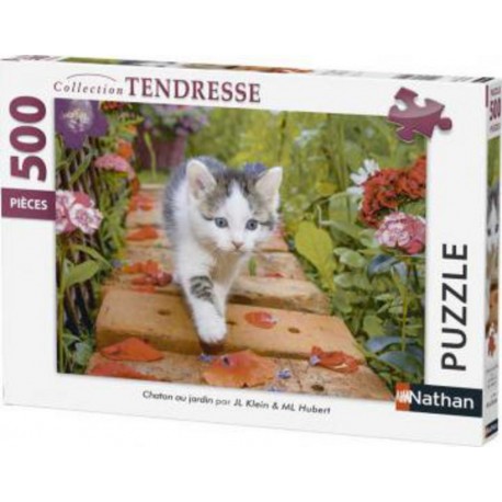 Puzzle Chaton au jardin