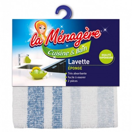La Ménagère Cuisine et Bain Lavette Eponge Qualité Supérieure 32x32cm (lot de 6)