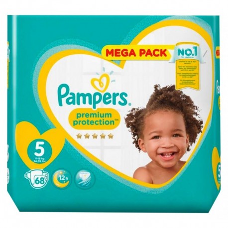 Pampers Couches Premium Megapack Taille 5 (11-16Kg) x68 (lot de 2)