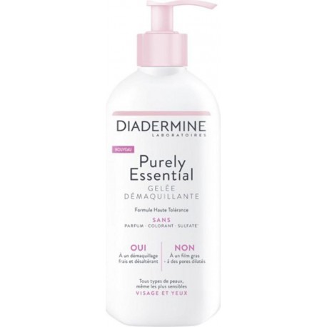 DIADERMINE Purely Essential Gelée Démaquillante Formule Haute Tolérance Visage et Yeux 400ml (lot de 3)