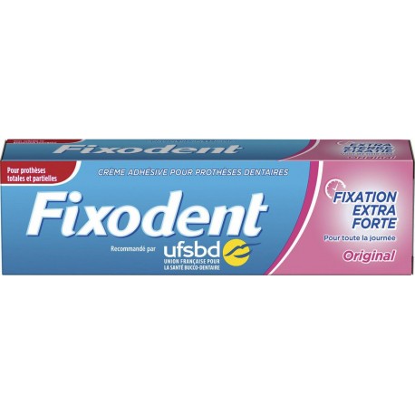 Fixodent Fixation Extra Forte Pour la Journée Original 47g (lot de 3)