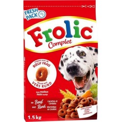 Frolic Complet Croquettes moelleuses Chiens Boeuf Carottes Céréales 1,5Kg (lot de 3 soit 4,5Kg)