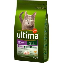 Ultima Croquettes Chat Stérilisé Adult Poulet 1,5Kg (lot de 3)