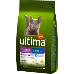 Ultima Croquettes Chat Stérilisé +10 ans Poulet 1,5Kg (lot de 3)