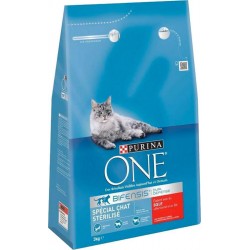 Purina One Croquettes Chat Stérilisé Boeuf 3Kg (lot de 2)