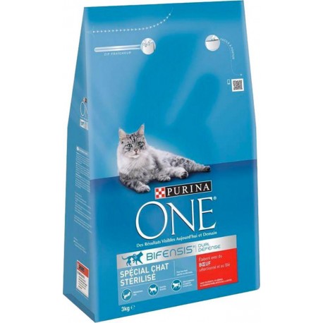 Purina One Croquettes Chat Stérilisé Boeuf 3Kg (lot de 2)