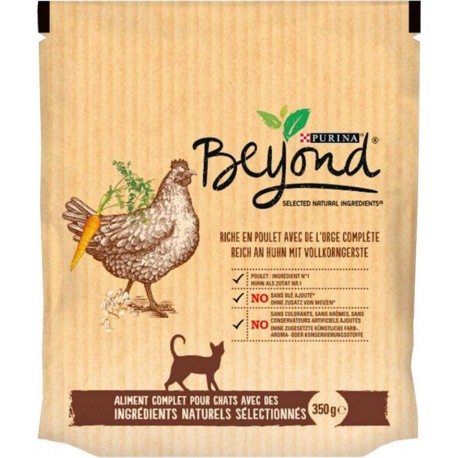 Purina Beyond Croquettes Chats au Poulet et Orge Complète 350g (lot de 3)