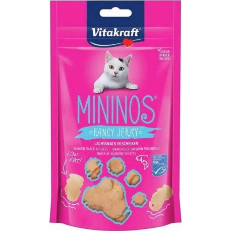 Vitakraft Mininos Fancy Jerky Tranches De Saumon Friandises Pour Chat 40g (lot de 6)