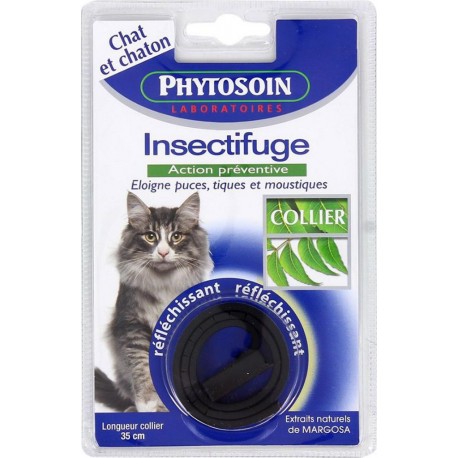 Phytosoin Collier 35cm Réfléchissant Insectifuge Action Préventive pour Chat et Chaton (lot de 2)