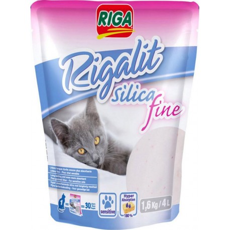 Riga Rigalit Silica Fine Litière Pour Chat Longue Durée Encore Plus Absorbante Sensitive 1,6Kg (lot de 2)
