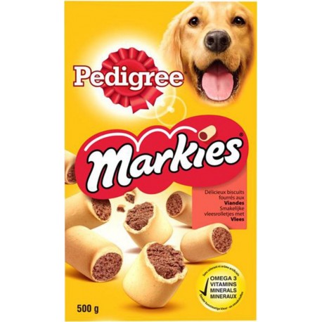 Pedigree Markies Délicieux Biscuits Fourrés aux Viandes 500g (lot de 8)