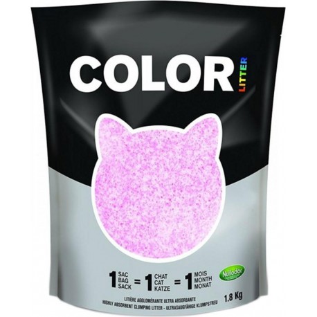 Nullodor Litière Agglomérante Ultra Absorbante Color Rose 1,8Kg (lot de 3)