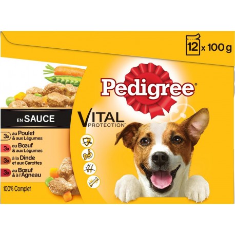 Pedigree Sachets Repas à la Viande Pour Petits Chiens 12x100g 1,2Kg