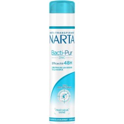 Narta Homme Spray Anti-Transprant Bacti-Pur Zinc Efficacité 48h Fraîcheur saine 200ml