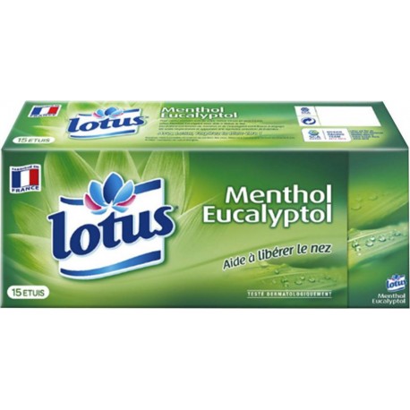 Lotus Menthol Eucalyptol Mouchoirs x15 Etuis (lot de 3)