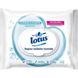 Lotus Papier Toilette Humide “Sensitive” 42 Lingettes (lot de 6)