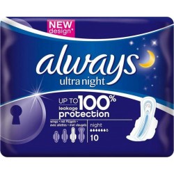 Always Ultra Nuit Serviettes Hygiéniques “Taille 3” x10 (lot de 4)