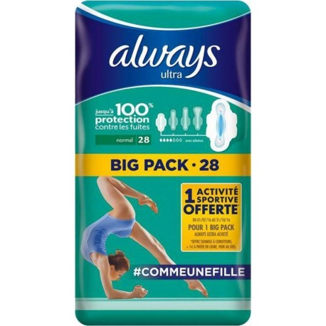 Always Ultra Serviettes Hygiéniques “Taille 1 Normal” Big Pack x28 (lot de 2)