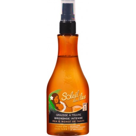 Soleil Des îles Graisse à Traire Spray Bronzage Intense SPF 0 “Parfum Des Îles” 150ml (lot de 2)