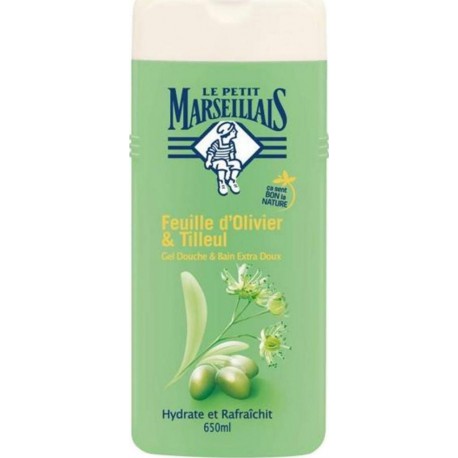 Le Petit Marseillais Gel Douche Et Bain Feuille d’Olivier & Tilleul 650ml (lot de 2)