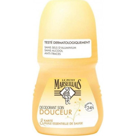 Le Petit Marseillais Déodorant Bille Soin Douceur Féminin Karité et Huile Essentielle De Sauge 50ml (lot de 3)