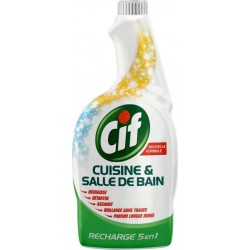 Cif Recharge Cuisine et Salle De Bain 5 en 1 750ml (lot de 6)