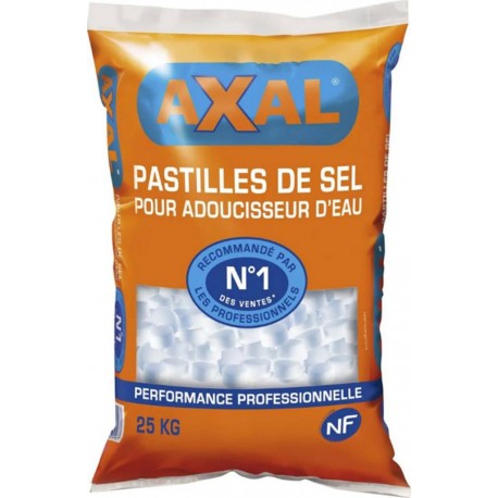 Axal Pastilles De Sel Pour Adoucisseur d’Eau N°1 Des Ventes 25Kg (lot de 4)