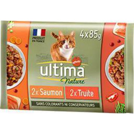 ULTIMA NATURE bouchées pour chat saumon truite 85g