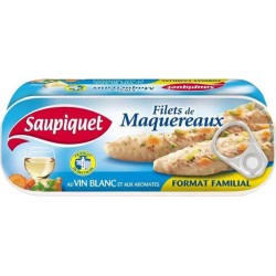 Saupiquet Filets de Maquereaux au Vin Blanc et aux Aromates Format Familial 235g (lot de 5)