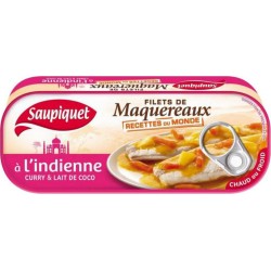 Saupiquet Filets de Maquereaux à l'Indienne Curry & Lait de Coco 169g (lot de 5)