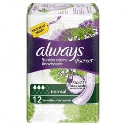 Always Discreet Serviettes Pour Fuites Urinaires Normal x12 (lot de 3)