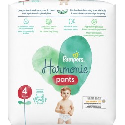 Pampers Couches Culotte Harmonie nappy pants taille 4 bébé 9-15Kg x24 couches
