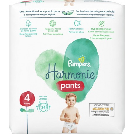 Pampers Couches Culotte Harmonie nappy pants taille 4 bébé 9-15Kg x24 couches