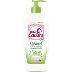 Cadum Gel douche corps et cheveux natural caresse à l'aloe vera bio bébé 400ml